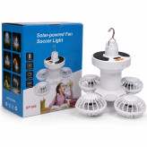 پنکه چراغ شارژی خورشیدی BF-889 LED آویزدار، شارژ USB، مناسب کمپینگ و قطعی برق